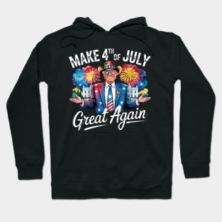 Funny Trump President Fireworks Make 4th Of July Great Again Hoodie
